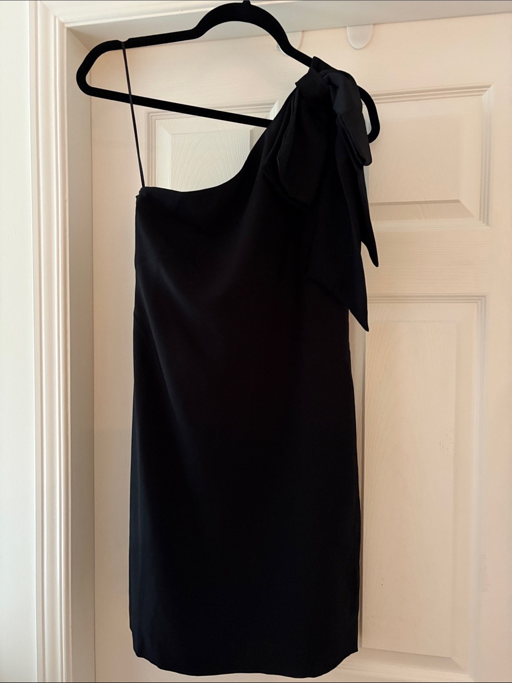 Club Monaco Black One-Shoulder Dress with Bow Detail